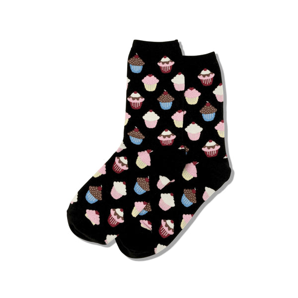 Women’s Cupcake Socks - Black - Jilly's Socks 'n Such