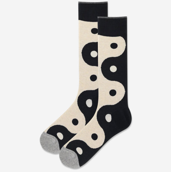 Men’s Yin Yang Socks - Black/Cream - Jilly's Socks 'n Such