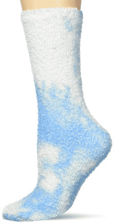 Women's Fuzzy Blue Soft and Dreamy Tie Dye Socks
