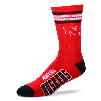 Nebraska Huskers Black Stripe Socks - One Size - Jilly's Socks 'n Such